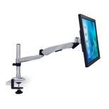 Mount-It! Single Monitor Desk Mount Articulating Desk Stand, Supports 15"-30" Screens, Spring Arm Dual-Segmented Single Monitor Mount, Silver