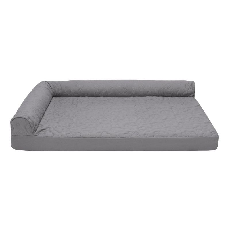 FurHaven Paw-Quilted Cool Gel Top Deluxe L-Chaise Dog Bed, 2 of 4
