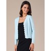INSPIRE CHIC Women's Cropped Casual Long Sleeve V Neck Button Down Cardigans Sweater - 2 of 4