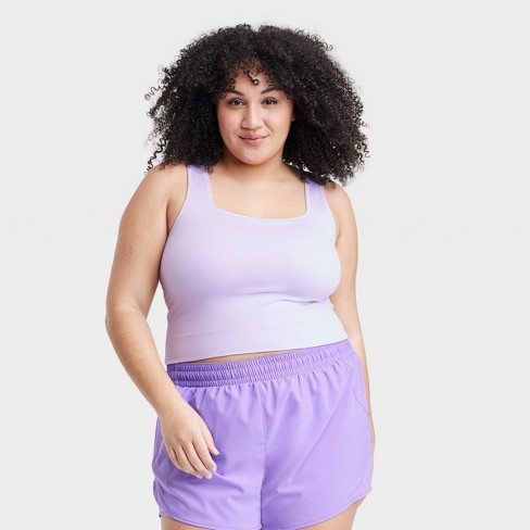 Women's Seamless Cropped Tank Top - All In Motion™ Lilac Purple 2X