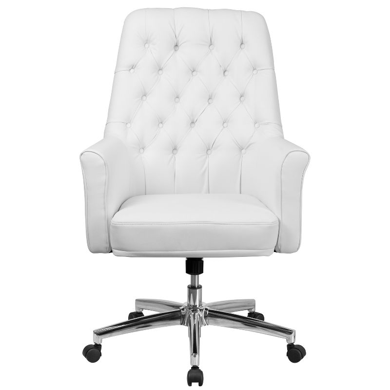 Merrick Lane Office Chair Ergonomic Executive Tufted Mid-Back With Padded Arms 360° Swivel And Adjustable Height, 5 of 16