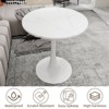 Racxily Round Side Table with Tapered Pedestal - Faux Marble Top & Nordic Minimalist Style, Ideal for Living Room,Black - 3 of 4