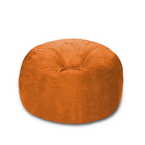  Bean Bag Chair Adult Big Faux Leather Bean Bag Cover Waterproof  Lazy Bean Bag Chair Without Filler Outdoor Beanbag Chaise Lounger Pouf  Salon Game Movie Sac Puff ( Color : Orange
