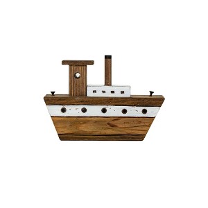 Tugboat Decorative Accent White Wood & Metal by Foreside Home & Garden - 1 of 4