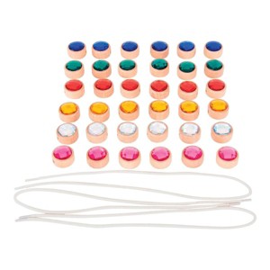 Learning Advantage Wooden Lacing Jewels  with 36 Colored Jewels - 1 of 4