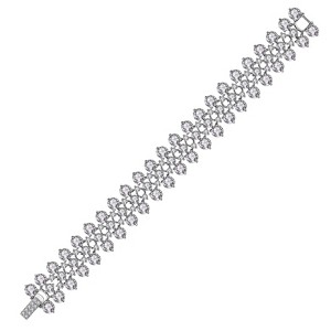 Guili Sterling Silver Rhodium Plated Clear Cubic Zirconia Modern Tennis Bracelet, Sleek and Elegant Design Perfect for Adding Everyday Shine - 1 of 3