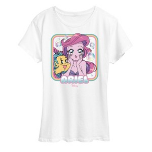 Women's - Disney - Ariel & Flounder Anime Short Sleeve Graphic T-Shirt - 1 of 4