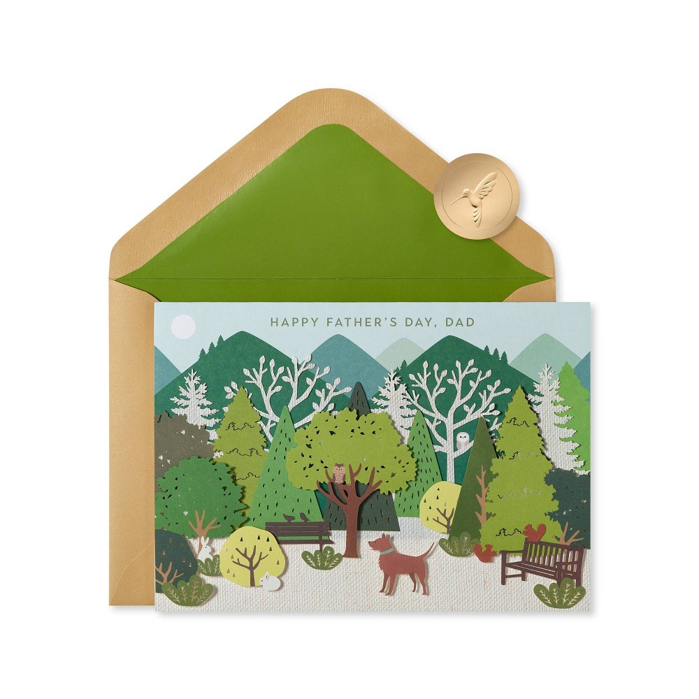 Photos - Envelope / Postcard Father's Day Card Layered Forest - PAPYRUS