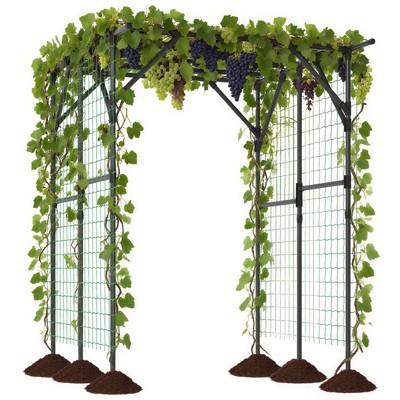 Costway 79” x 59” x 78” Large Garden Arch Trellis for Tomato Cucumber ...