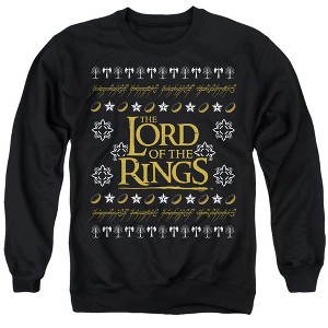 Lord Of The Rings Ugly Christmas Logo Adult Crewneck Sweatshirt - 1 of 4