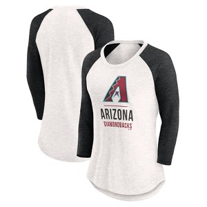 MLB Arizona Diamondbacks Women's White 3/4 Sleeve Fashion T-Shirt - 1 of 3