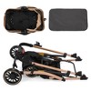 BENCMATE Pet Strollers Pet Stroller With Detachable Carrier Safety Belts Cushioned Mat And Weatherproof Canopy, Black, 28.5"*21.5"*38.4" - 4 of 4