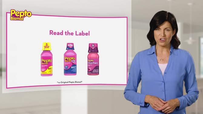 Pepto-Bismol Ultra 5 Symptom Stomach Relief Original Liquid - 8 fl oz, 2 of 13, play video