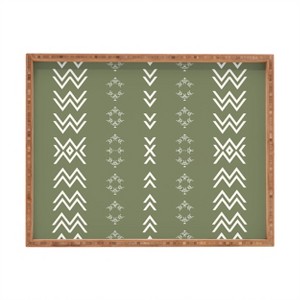 Sheila Wenzel-Ganny Sage Minimalist Mudcloth Rectangular Bamboo Tray - Deny Designs - 1 of 2