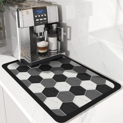 LunaLulinlk Coffee Dish Drying Mats 16"x24" Coffee Bar Mat for Countertops, Absorbent Hide Stain Anti-Slips Dish Drying Mats for Kitchen