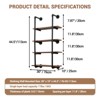 24" Industrial Iron Pipe Shelving, 4-Tier Wall Mount Rustic Floating Shelves,  Vintage Retro Wall Shelving for Living Room, Kitchen, Bar - 4 of 4