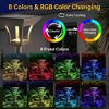 ROTTOGOON 23" LED Solar Pathway Lights Outdoor IP65 Waterproof 8 Fixed Colors & RGB Gradient Garden Landscape Lighting Black 6-Pack - 2 of 4