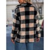 Clearlove Womens Fleece Jackets Plaid Shacket Jacket Coats Casual Long Sleeve Lapel Button Down Outwear Coats - 2 of 4