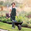 Outsunny 11.4' Steel Garden Fence Rust-Resistant Animal Barrier Decorative Border Flower Edging, Pack of 4, Flourishes - 2 of 4