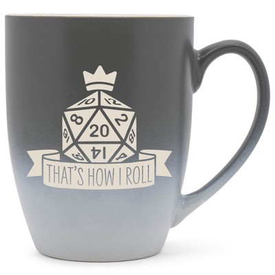 100 North Dice 10 Ounce Gray and White Two Toned Ombre, Comfortably Fits Your Hands, Ceramic Tea Coffee Cup Mug, That's How I Roll
