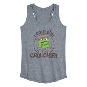 Women's - Sesame Street - I Could Be Grouchier Oscar Graphic Racerback Tank - 1 of 4