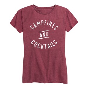 Women's - Instant Message - Campfires And Cocktails Short Sleeve Graphic T-Shirt - 1 of 4