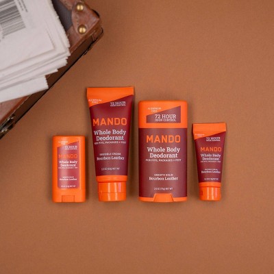 Mando Whole Body Deodorant - Men&#8217;s Aluminum-Free Smooth Solid Stick Deodorant - Bourbon Leather - Trial Size - 0.5oz_7