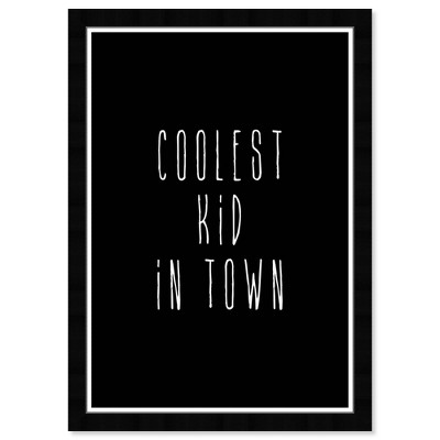 Wynwood Studio 15" x 21" Coolest Kid Typography and Quotes Framed Art Print: Modern Decor, Digital Art, All Ages