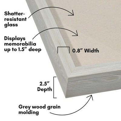 8x10 Grey Wood Front Loading Shadow Box Frame