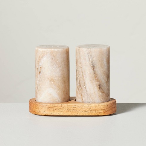 Marble Salt & Pepper Shakers (Set of 2)