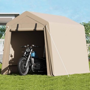 GustoWave 6x8 FT Portable Outdoor Storage Shed, UV-Resistant Carport for Motorcycle, Firewood - 1 of 4