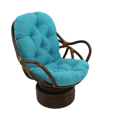 Swivel Rocker with Twill Cushion Aqua Blue - International Caravan