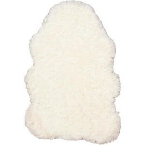 HomeStock Faux Lamb Skin Ivory 3.6x5.6, Shag, Hand Tufted - 1 of 4