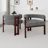 Dexmalle Set of 2 Curved Back Accent Chair with Rubber Wood Legs - 2 of 4