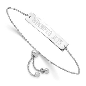 Black Bow Jewelry Sterling Silver Winnipeg Jets NHL Identification Bracelet 9 Inch - 1 of 4