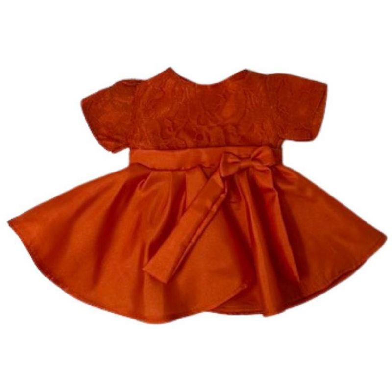 Doll Clothes Superstore Orange Party Dress Fits 14-15 Inch Baby Dolls, 1 of 5