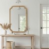 MAYEERTY 20" x 30" Solid Wood Frame Rounded Corner Decorative Mirror for Bedroom Bathroom Living Room Natural Wood - 2 of 4