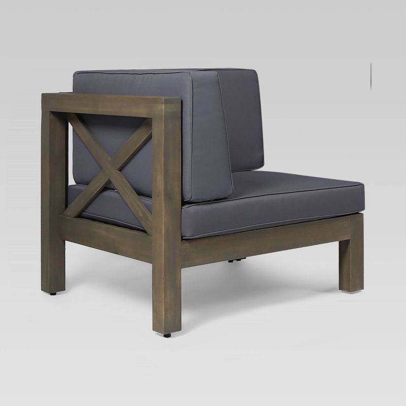 Brava 4pc Acacia Modular Sofa and Table Set - Gray/Dark Gray - Christopher Knight Home, 4 of 7