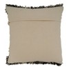 Saro Lifestyle Fringe Tufted Pillow - Down Filled, 20" Square, Black/White - 2 of 3