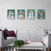 Masterpiece Art Gallery Set of 4 Flower Power Kitty Unframed Wall Canvases : Modern MDF Animal Paintings, All Ages Decor - 4 of 4