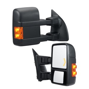 VEVOR Towing Mirrors, Left & Right Pair Set for 2008-2016 Ford F250 F350 F450 F550, Power Heated with Signal Light, Plane & Convex Glass,  Black - 1 of 4
