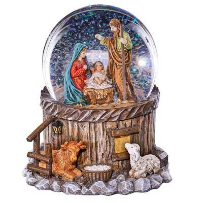 Collections Etc Hand Painted Nativity Scene Tabletop Snow Globe 5 X 5. ...