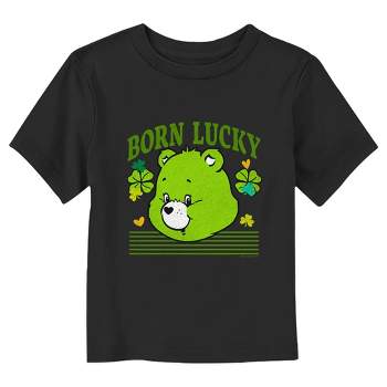 Care Bears St. Patrick's Day Good Luck Bear Clover  T-Shirt - Black - 4T