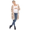 Maternity Leopard Print Open Front High Pile Fleece Coat -White Mark - 2 of 4