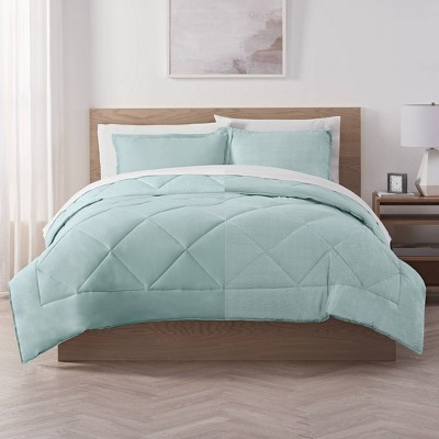 Pale Green Twin Reversible Microfiber Bedspread Set