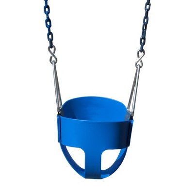 Gorilla Playsets Full Bucket Toddler Swing - Blue with Blue Chains
