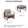Gymojoy 4 Pieces Outdoor Patio Club Chair Ottoman High Back Chair Ottoman Set - 2 of 4