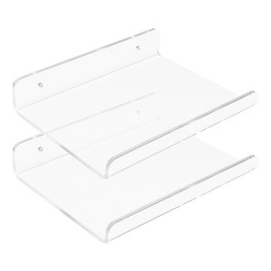 Unique Bargains Acrylic Floating Storage Display Wall Shelves for Bathroom Bedroom - 1 of 4