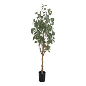 GlasFlength Artificial Plants Artificial Rubber Tree Artificial Eucalyptus Tree Faux Plants for Indoor Home Decor, Green, 24"*22"*46" - 1 of 4