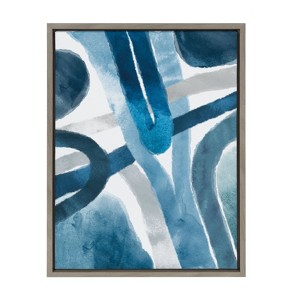 Kate and Laurel Abstract Blue and Gray Watercolor by Homes Designs, 18x24, Gray - 1 of 4
